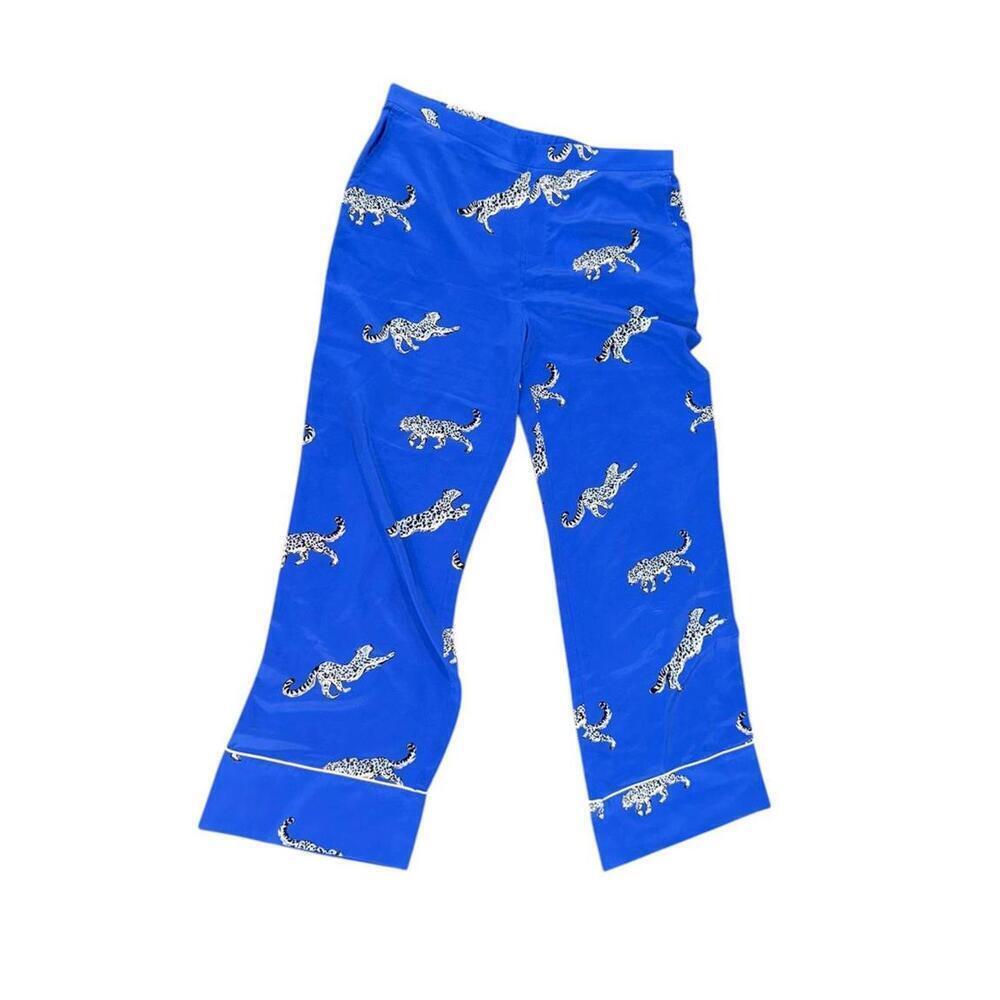 New Equipment Joselyn Pajama Pant Dazzling Blue Multi, size XL